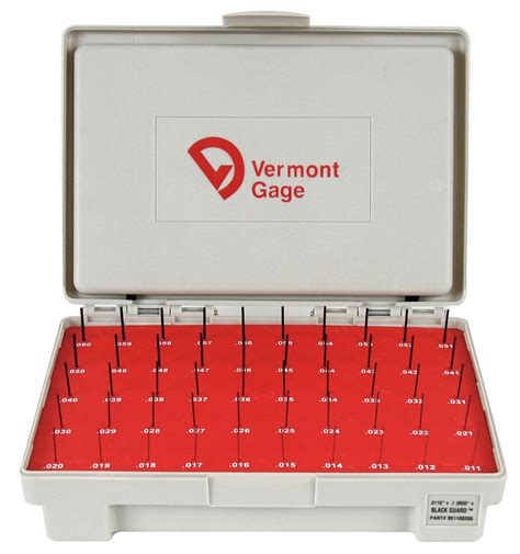 Vermont Gage Black Oxide Coated Pin Gauge Set Number Of Gauges 50