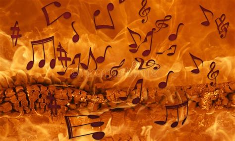 Musical Notes On Fire Stock Vector Illustration Of Bonfire 4302413