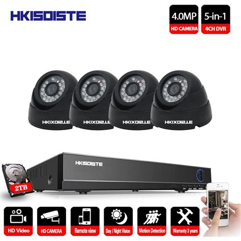 Hkixdiste 4mp Cctv Surveillance Kit Security Camera System 4ch 1080p
