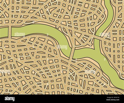 Editable Vector Illustration Of A Generic Street Map With No Names