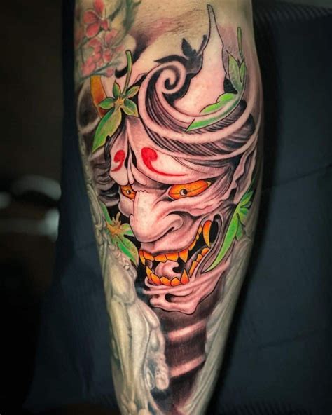 Scary Oni Mask Japanese Tattoo Oni Tattoo Hannya Maske Tattoo Samurai