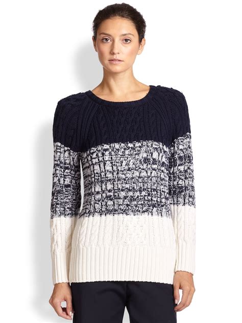 St John Marled Colorblock Sweater In Blue Lyst
