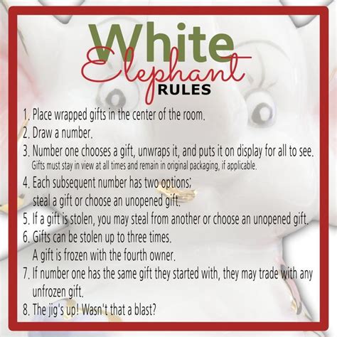 We did not find results for: White Elephant Gift Exchange Rules and Printables | White ...