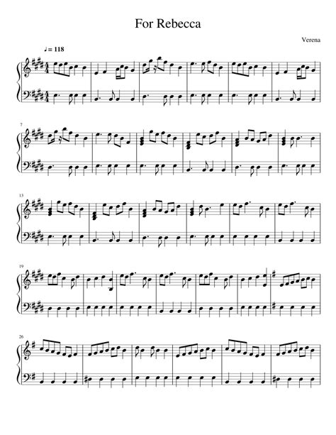 For Rebecca Sheet Music For Piano Download Free In Pdf Or Midi