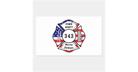 Firefighter 911 Never Forget 343 Rectangular Sticker