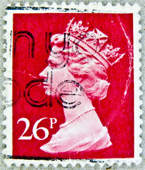 Beautiful Machin Stamp Gb 26p Uk Red Queen Elizabeth Stamp Flickr