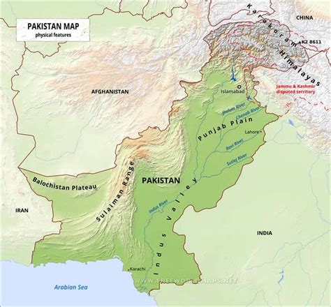 Mountain Ranges Of Pakistan Map