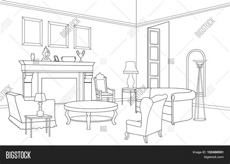 Interior Outline Image And Photo Free Trial Bigstock