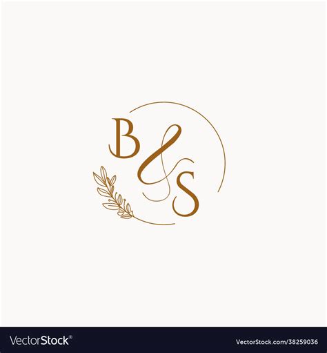 Bs Initial Wedding Monogram Logo Royalty Free Vector Image