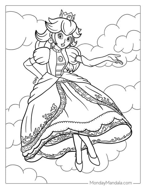 Super Mario Princess Peach Coloring Pages