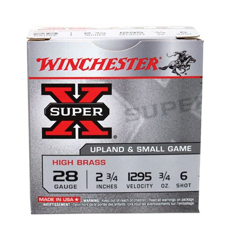 Winchester Super X High Brass Game Shotshells 28 Ga 2 3 4 3 4oz 6 25