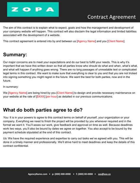 Download The Sample Web Design Contract Agreement Template