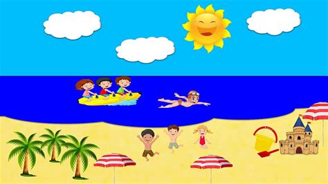 Video Infantil Jugando Con Los Niños En La Playa Vacaciones Para Los