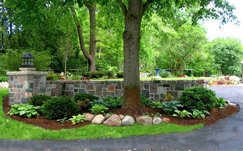 Beautiful Stone Garden Walls Driveway Entrance Landscaping Driveway