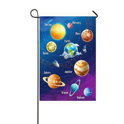 Eczjnt Solar System Planets Vertical Outdoor Flag Home Party Garden