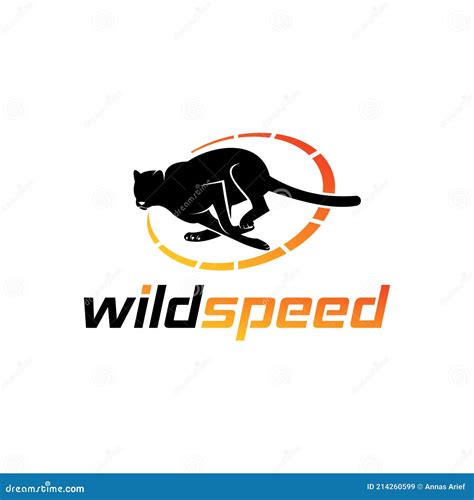 Animal Vector Running Cheetah Logo Design Stock Vector Illustration