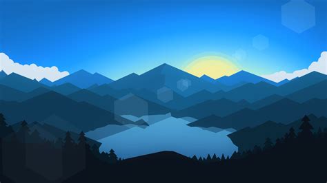 1920x1080 Resolution Forest Mountains Sunset Cool Weather Minimalism