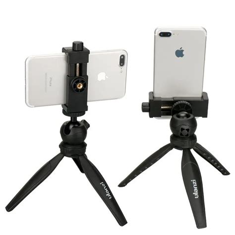 Mini Phone Tripod Tabletop Smartphone Mount Clip Holder Stand W