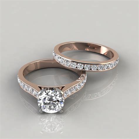 Cathedral Moissanite Engagement Ring And Wedding Band Set Forever