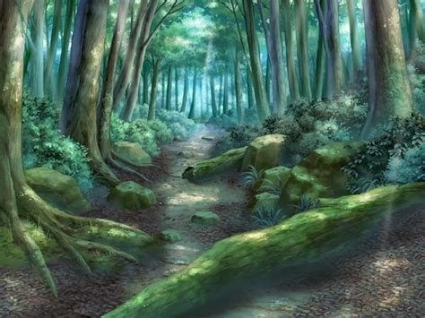 Anime Landscape Green Forest Path Anime Background Paisajes