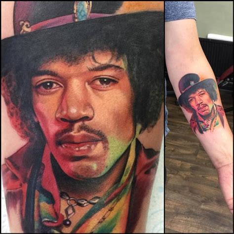 Jimi Hendrix Portrait Tattoo By Sam Ford Tattoonow