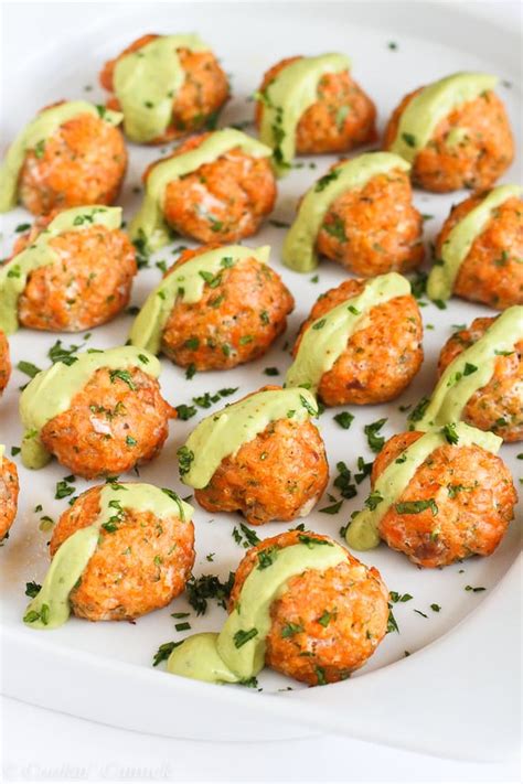 Looking for new recipes for easter? Baked Salmon Meatballs With Creamy Avocado Sauce | Easter ...