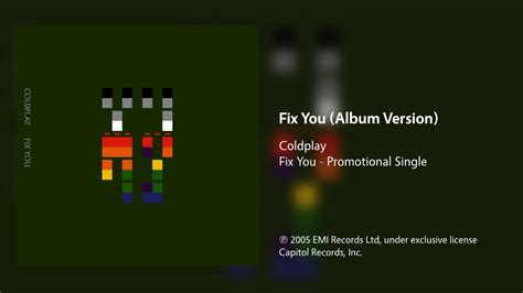 Coldplay Fix You Album Version Youtube