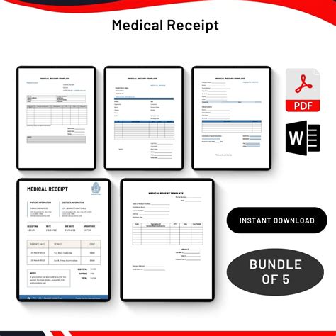 Medical Receipt Template Blank Printable Pdf Excel And Word