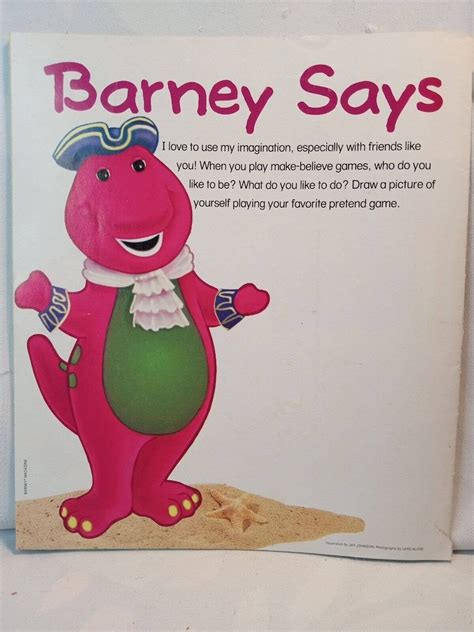 Vintage Barney Magazine Winter 1995 Section 3 Of 3 Rare Etsy Uk