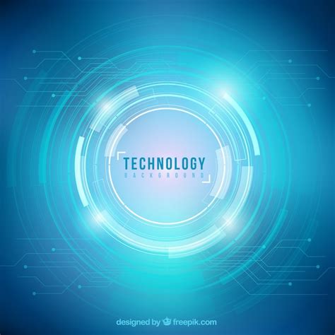 Blue Technology Circles Background Vector Free Download