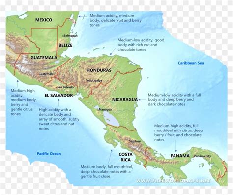 Exploring Central America Physical Map A Journey Through The Region S