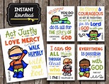 Superhero Scripture posters - perfect for home or Sunday school decor ...