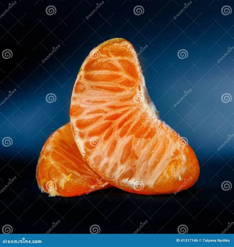 Tangerine Fruit Part Stock Photo Image Of Macro Yellow 41317146