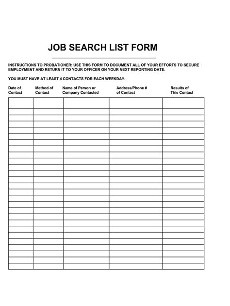 Job Search Forms Fill Online Printable Fillable Blank Pdffiller