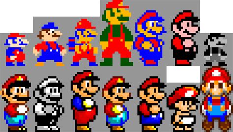 Every Mario Sprite Arcade NES GB SNES GBA Pixel Art Maker