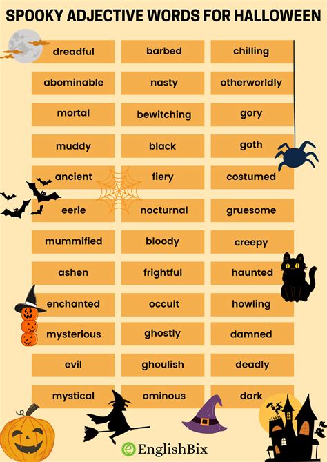 Spooky Adjectives Words To Describe Halloween Englishbix