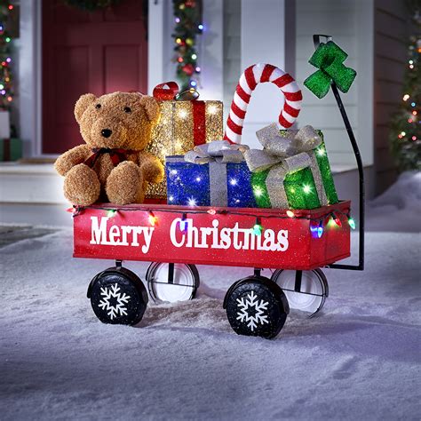 28 wonderful christmas decorating ideas for magical outdoor spaces. The Outdoor Lighted Christmas Wagon - Hammacher Schlemmer