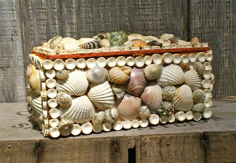 Vintage Sea Shell Box Trinket Box