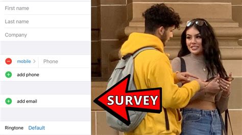 Asking Girls To Fill Out A Survey But Its The Contact Info Youtube
