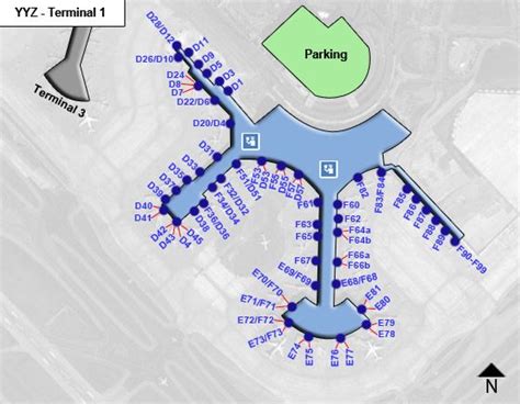 Toronto Pearson Airport Yyz Terminal 1 Map