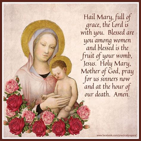 Hail Mary Prayer 🙏 Prayers To Mary Art Thou Holy Mary Pray For Us