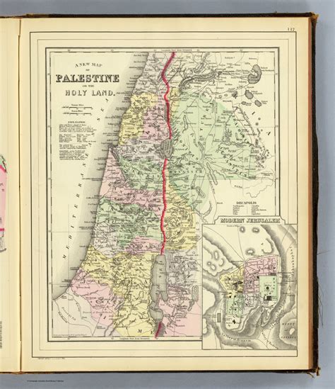 A New Map Of Palestine Or The Holy Land With Modern Jerusalem Drawn