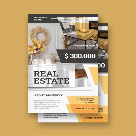 Free Vector Flat Design Real Estate Poster Template With Photo