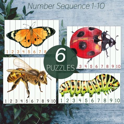 Insect Preschool Printable Number Sequence Puzzles 1 10 Etsy Australia