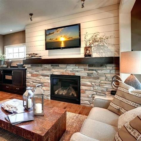Candles, clocks, decorative storage, frames & display boxes Image result for shiplap walls with tv | Rustic farmhouse ...
