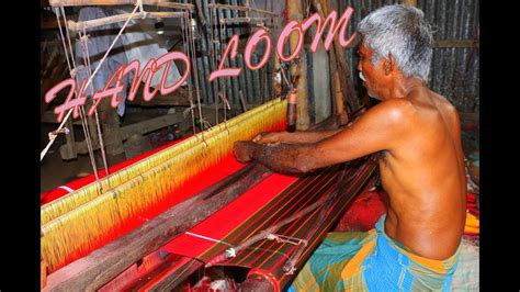 Pit Loom Weaving Process Ii Fabric Weaving In Hand Loom Youtube