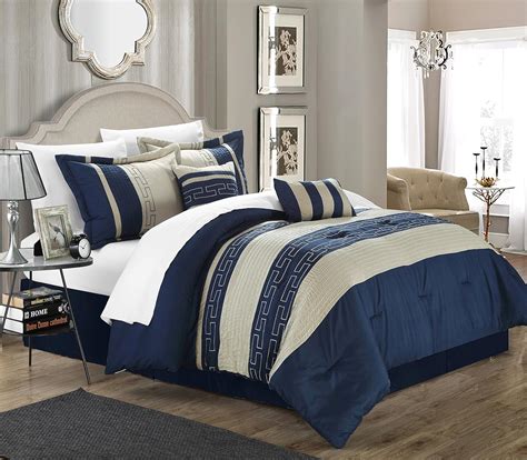 Best Navy Blue And White King Size Bedding Cree Home