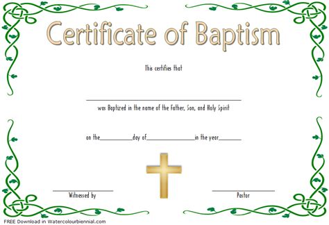 Baptism Certificate Template Word 9 New Designs Free
