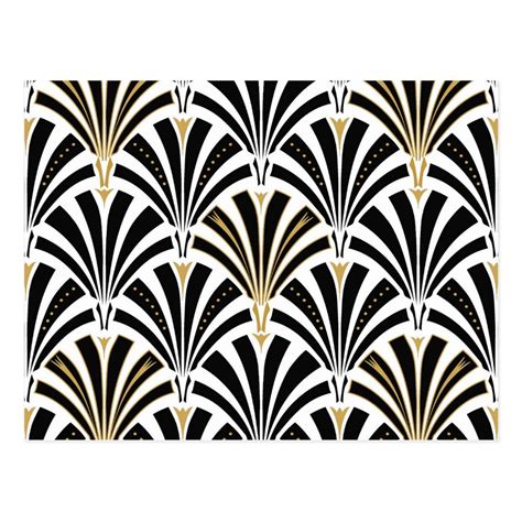 Art Deco Fan Pattern Black And White Postcard Zazzle Art Deco Fan