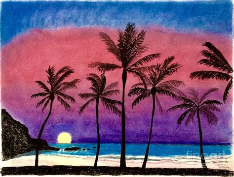 Surrealist Sunset Jaco Beach Pastel By Graham Wallwork